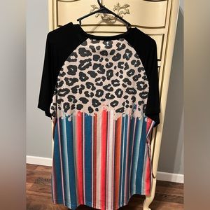Leopard sarape top